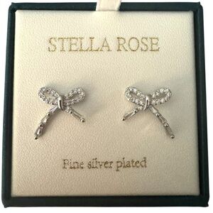 ✨ Stella Rose Fine Silver Plated Bow Earrings ✨